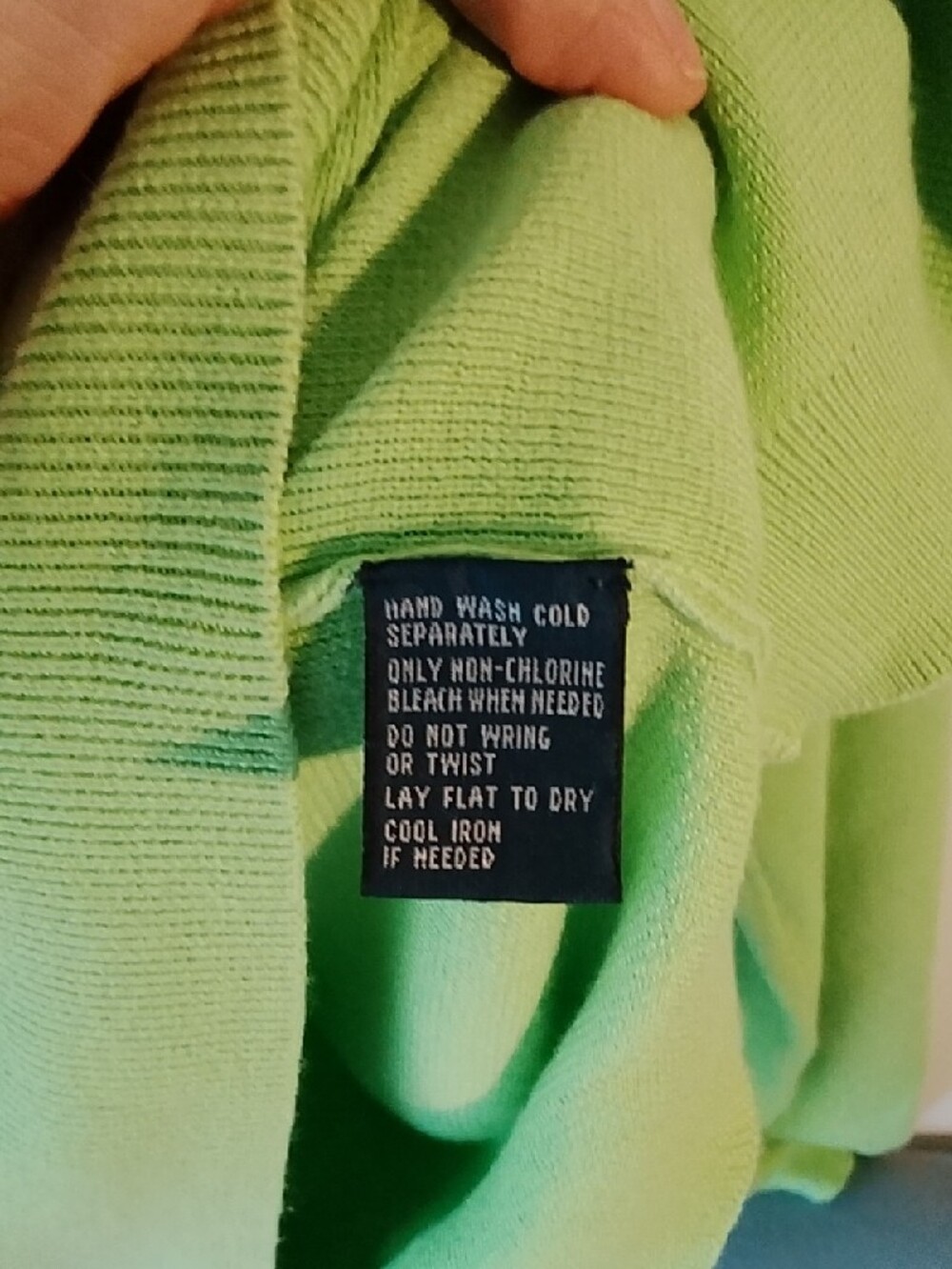 Polo by Ralph Lauren V-Neck Sweater in Lime Green with Blue Pony - Picture 3 of 8
